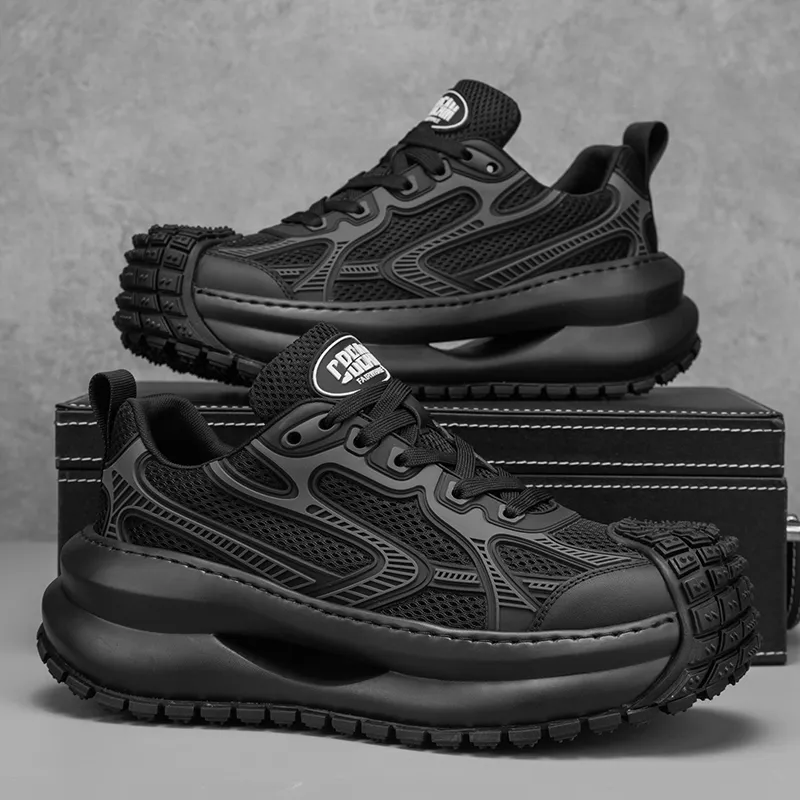 JANECO Slip Resistant, Abrasion Resistant, Breathable Low Top Chunky Sneakers Men's-4