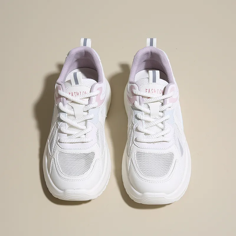 JANECO Slip Resistant, Abrasion Resistant, Breathable Low Top Chunky Sneakers Women's-4