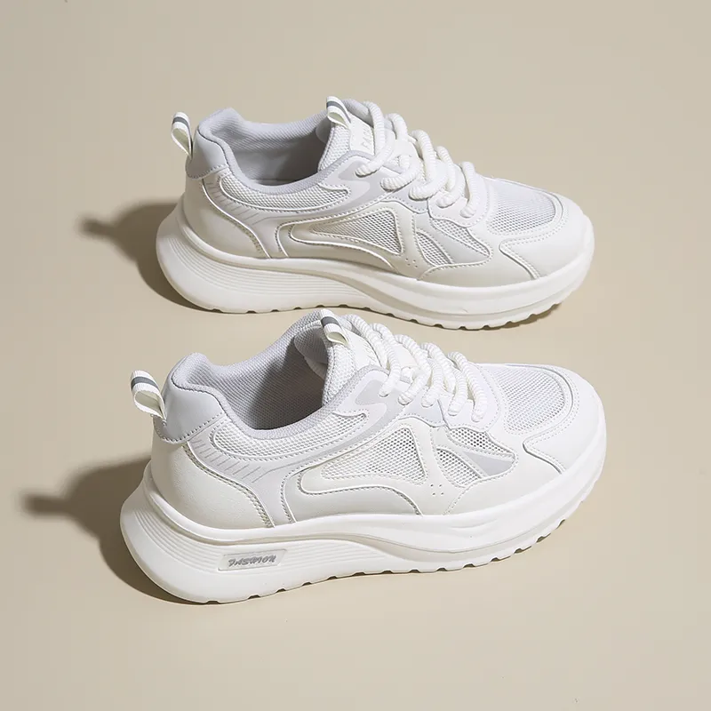 JANECO Slip Resistant, Abrasion Resistant, Breathable Low Top Chunky Sneakers Women's-8