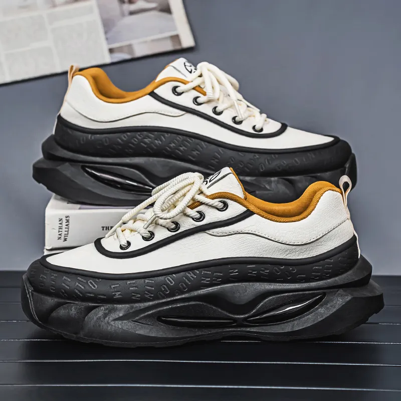JANECO Slip Resistant, Abrasion Resistant, Breathable Low Top Chunky Sneakers Men's-16