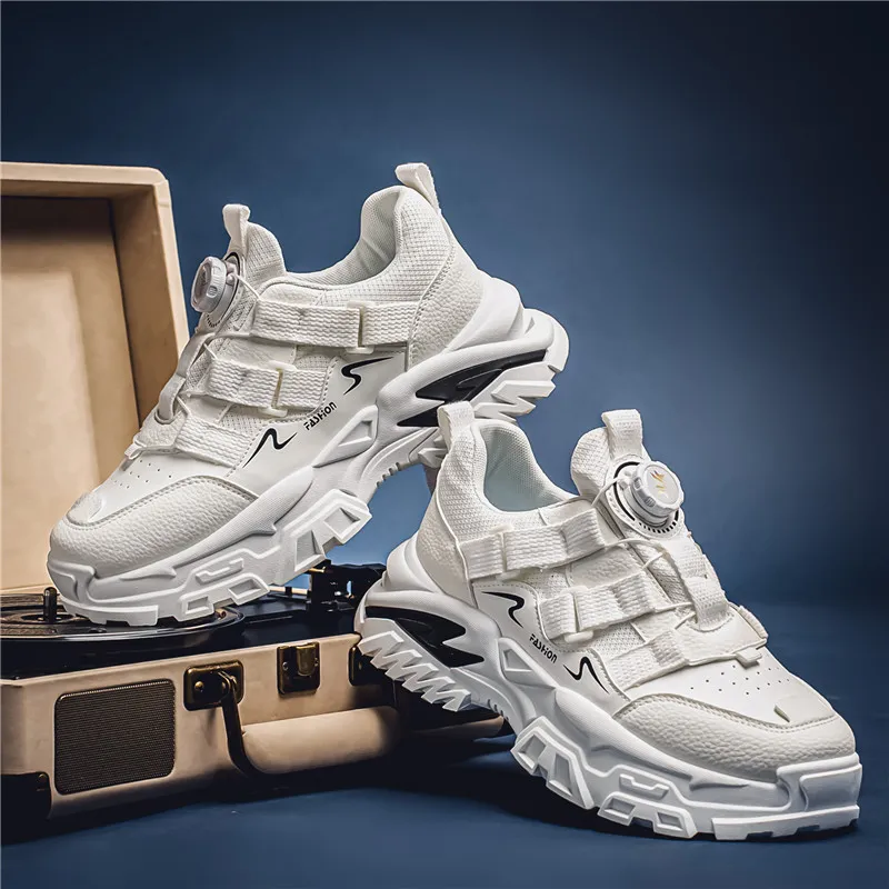 JANECO Anti-Slip And Wear-Resistant Breathable Low-Top Chunky Sneakers Men's-3
