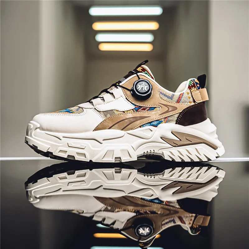 JANECO Slip Resistant, Abrasion Resistant, Breathable Low Top Chunky Sneakers Men's-14