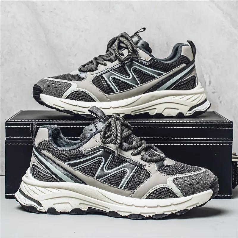 JANECO Slip Resistant, Abrasion Resistant, Breathable Low Top Chunky Sneakers Men's-8