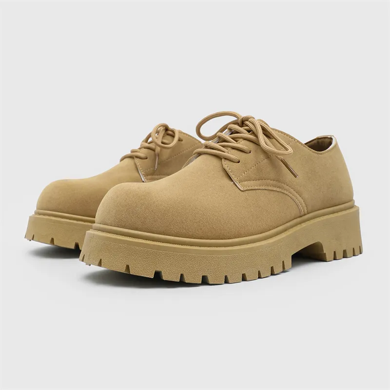 JANECO Men's Casual Shoes Men Low Top Khaki-8