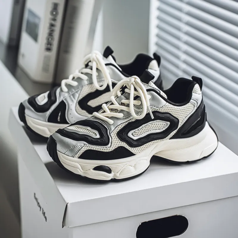 JANECO Slip Resistant, Abrasion Resistant, Breathable Low Top Chunky Sneakers Men's-13