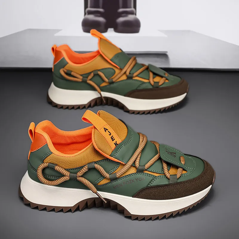 JANECO Anti Slip Wear Resistant Low Top Chunky Sneakers Men's-13