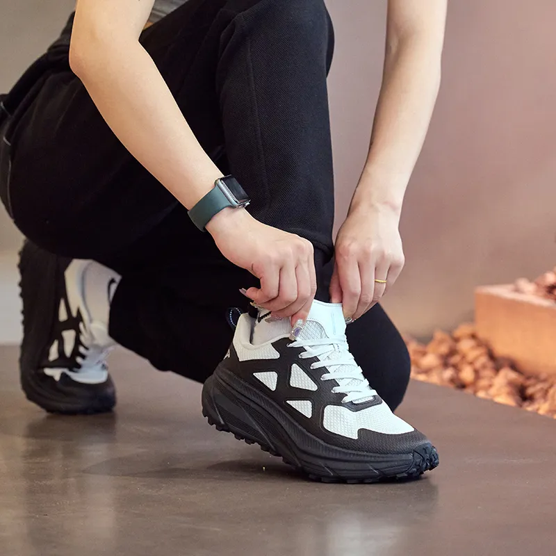 TREEPERI Slip Resistant, Abrasion Resistant, Breathable Low Top Running Shoes Unisex Black White-9