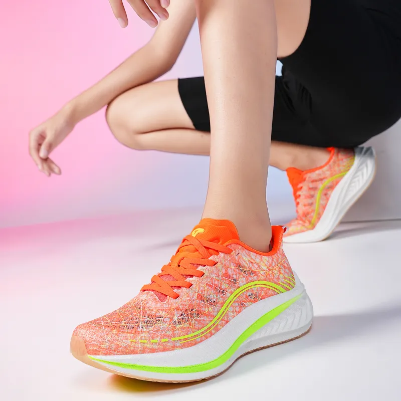 TREEPERI Running Shoes Unisex Low-Top Orange/Yellow/White-8