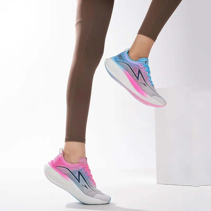 TREEPERI Running Shoes Unisex Low Top Pink/Blue/White-10