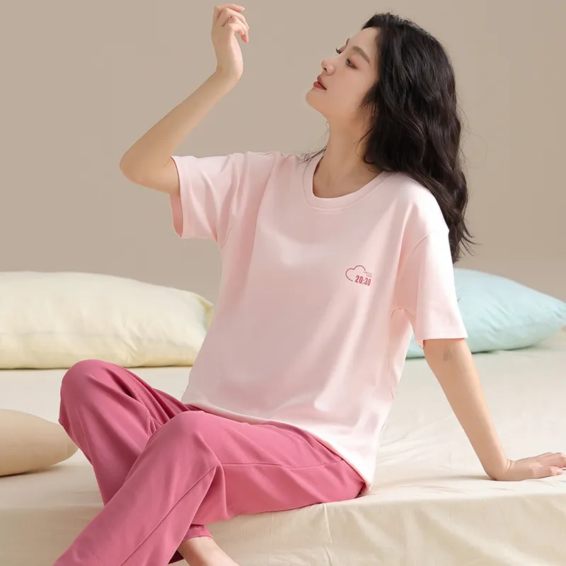 GOSO Pajama Set Women's Light Pink Red-7