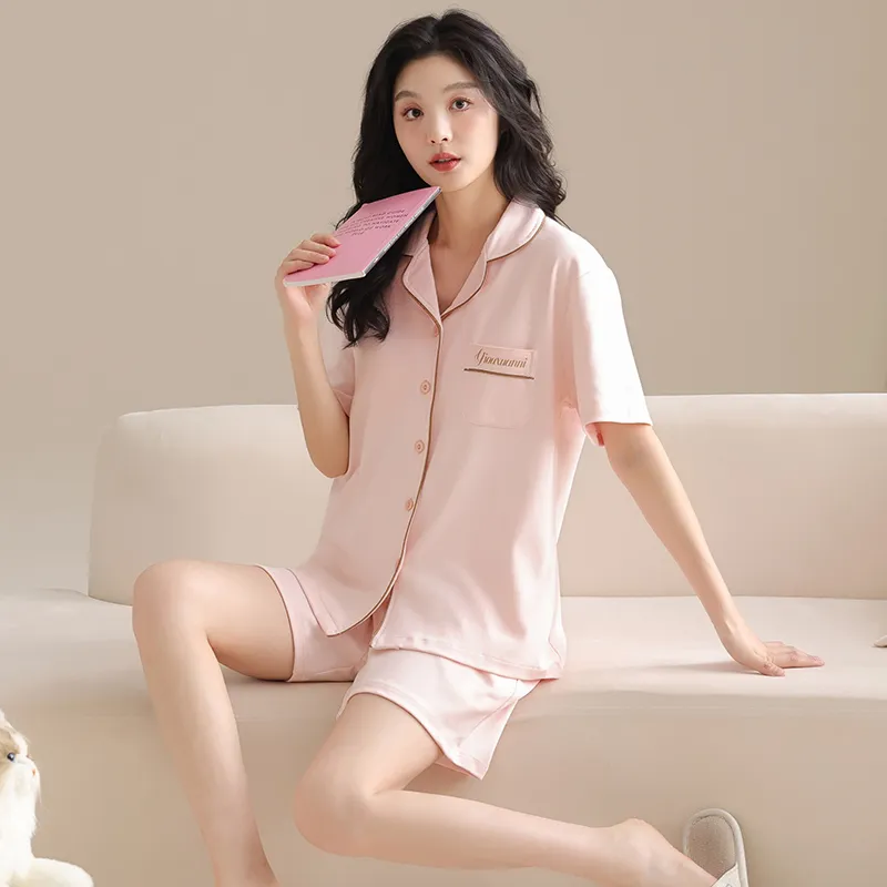 GOSO Pajama Set Women's Light Pink Red-5