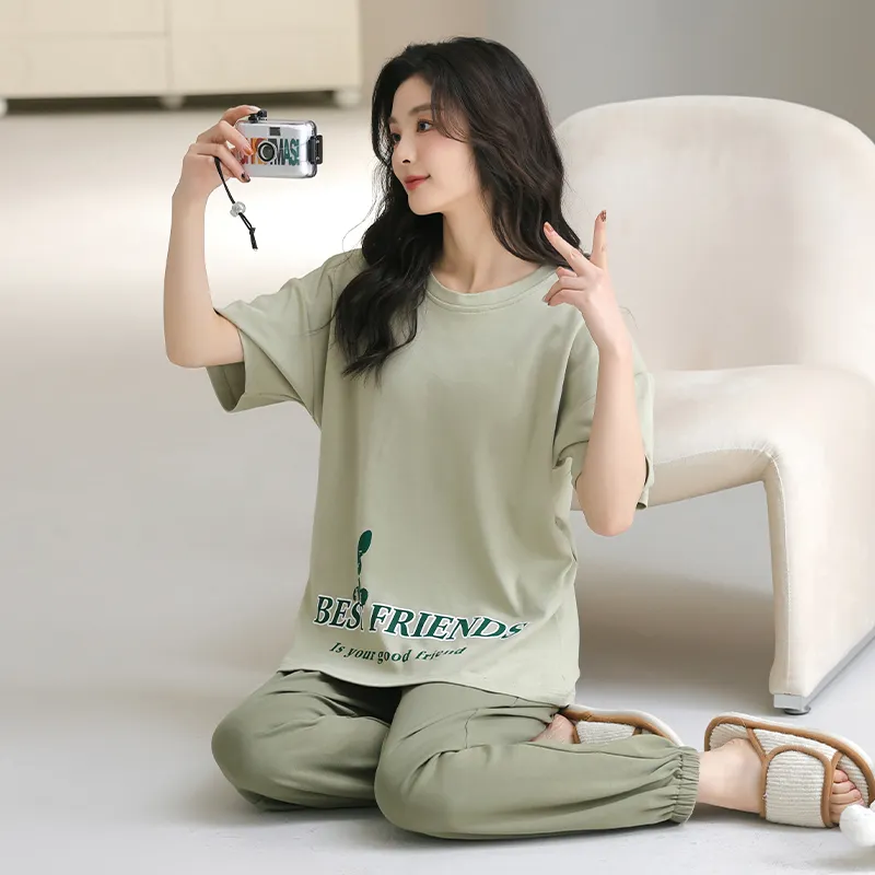GOSO Pajama Set Women's Yellow Green-2