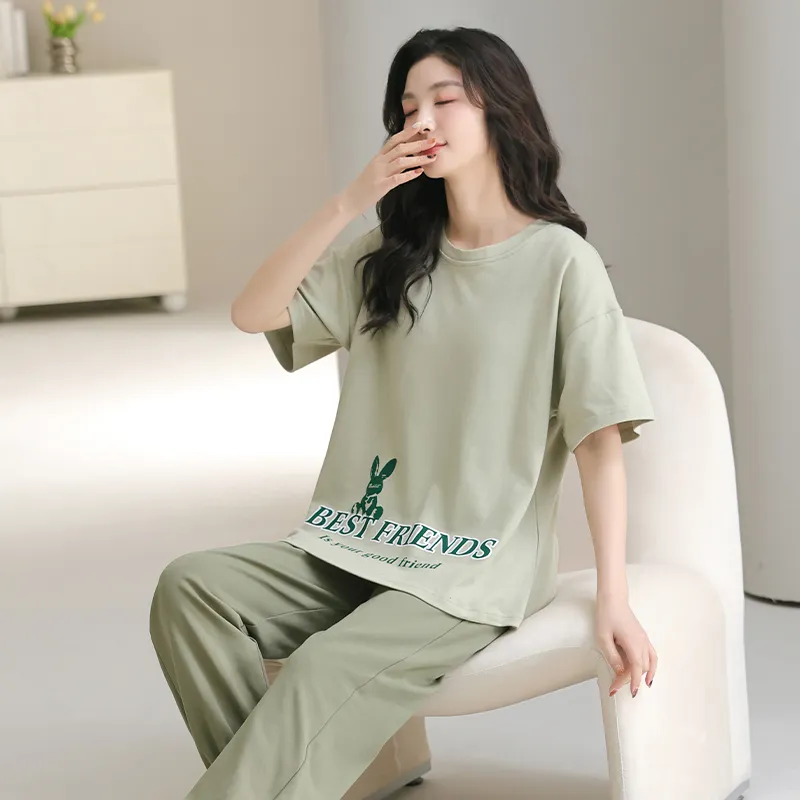 GOSO Pajama Set Women's Yellow Green-4