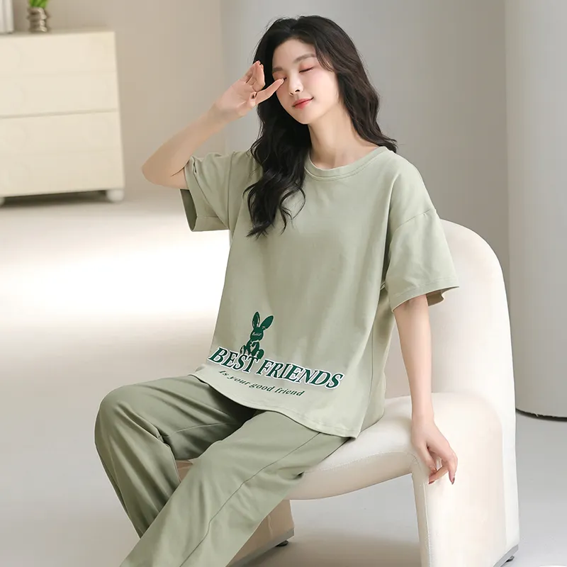 GOSO Pajama Set Women's Yellow Green-3