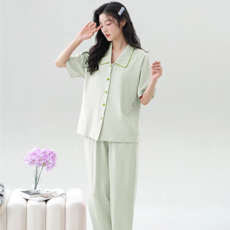 GOSO Pajama Set Women's Green Jade Color-5