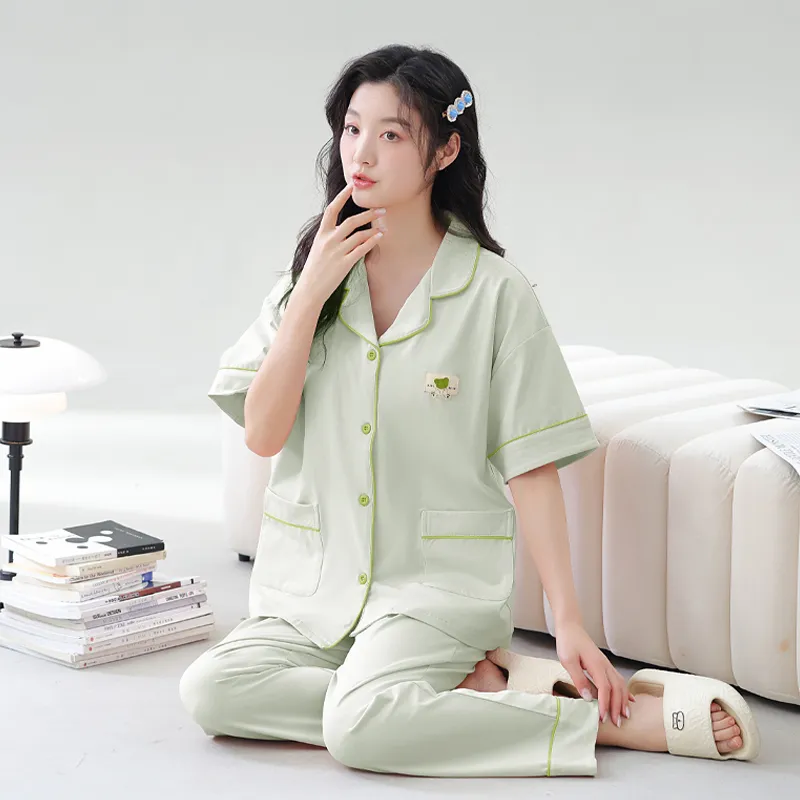 GOSO Pajama Set Women's Green Jade Color-2