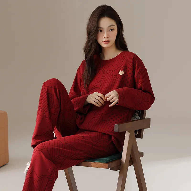 GOSO Pajama Set Women's Brick Red-5