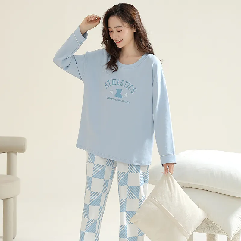 GOSO Pajama Set Women's Pink Blue-1