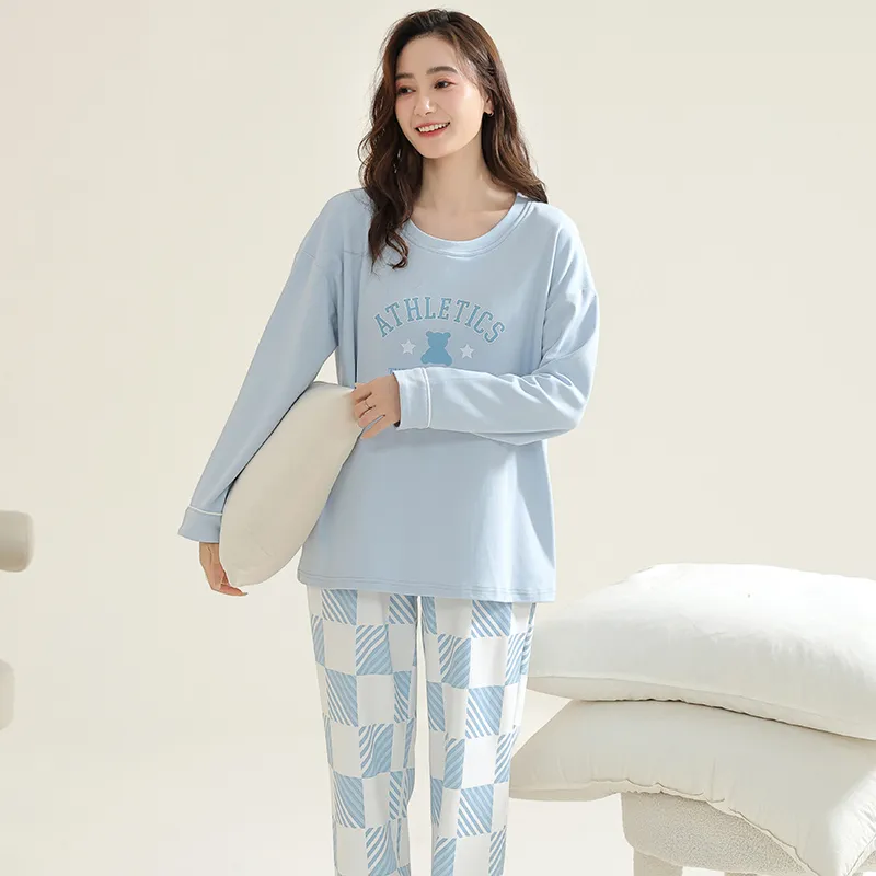 GOSO Pajama Set Women's Pink Blue-2