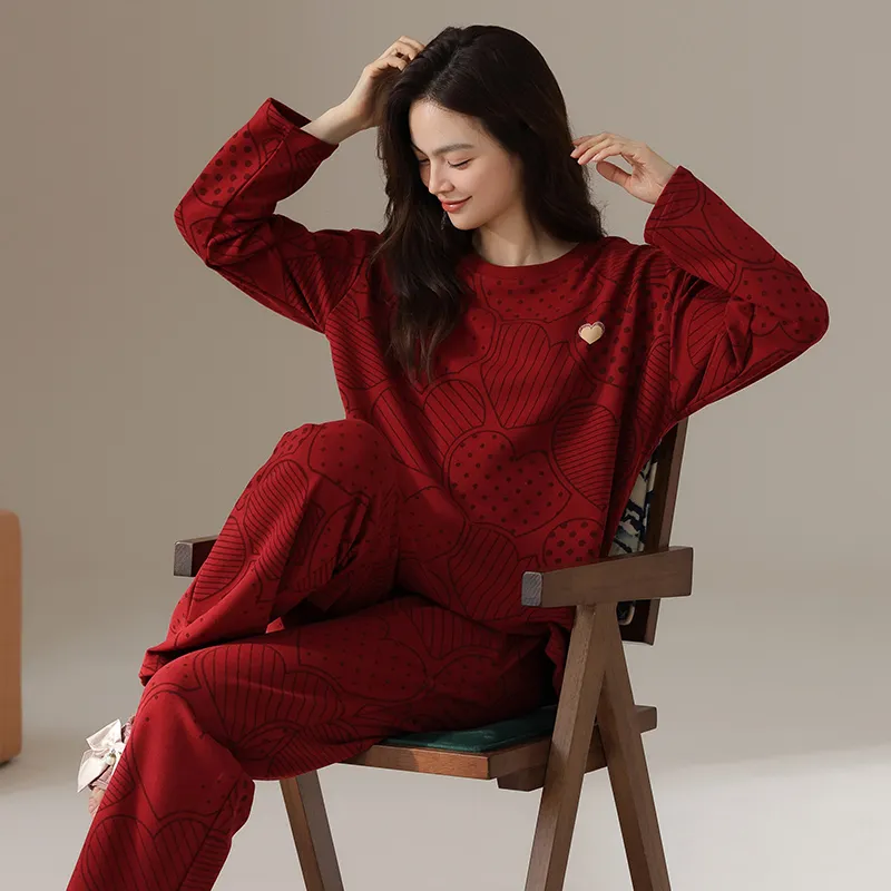 GOSO Pajama Set Women's Brick Red-3