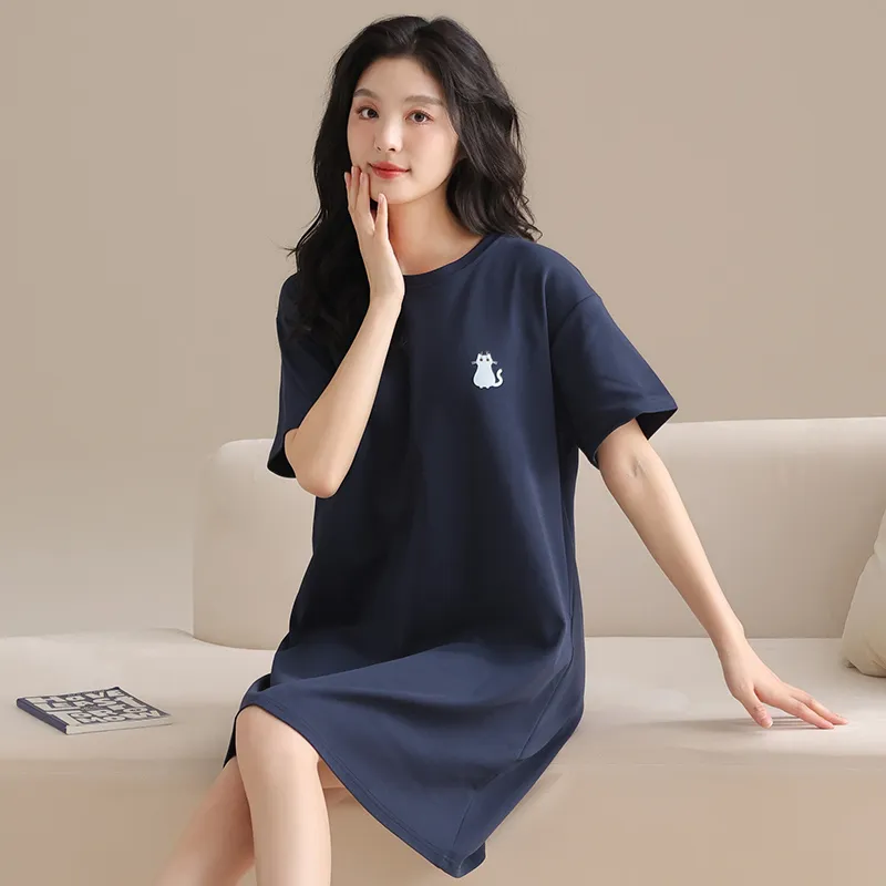 GOSO Nightgown Women's Navy Blue-3