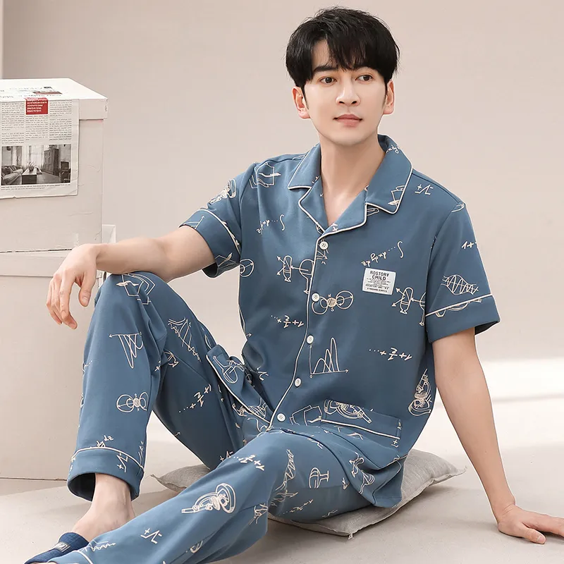 GOSO Pajama Set Men's Peacock Blue-4