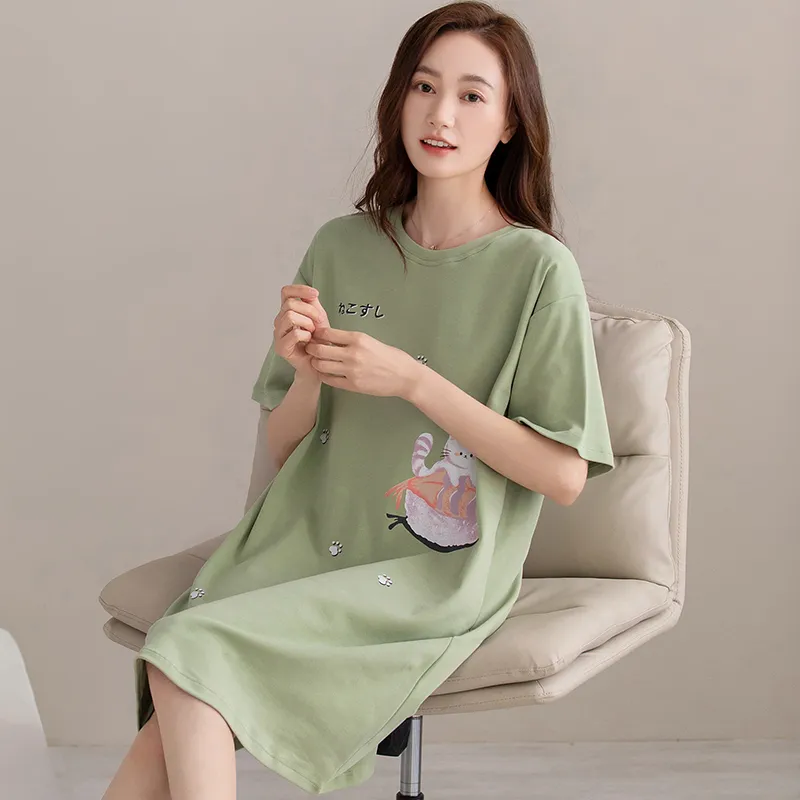 GOSO Nightgown Women's Yellow Green-5