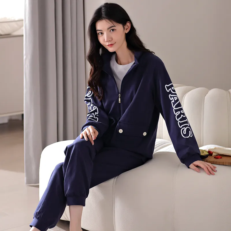 GOSO Pajama Set Women's Navy Blue-4