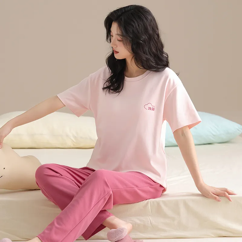 GOSO Pajama Set Women's Light Pink Red-4