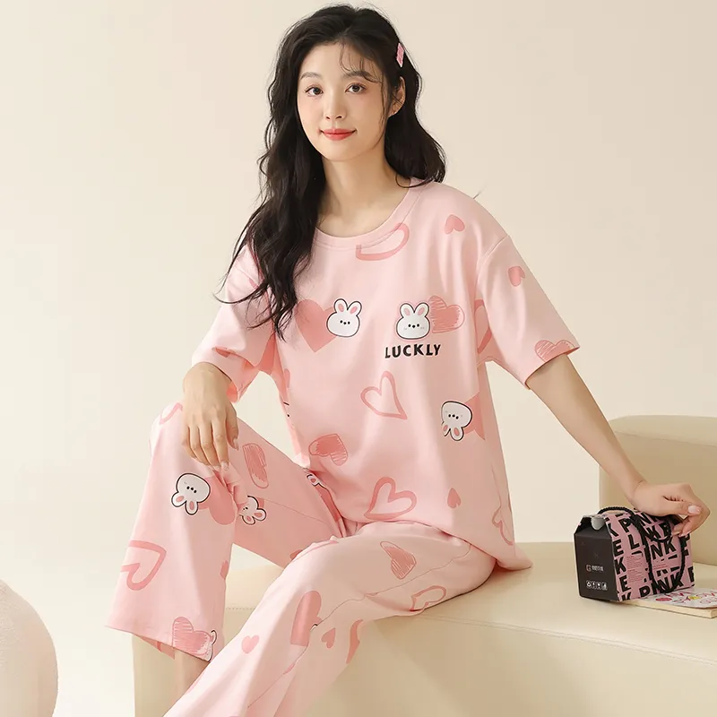 GOSO Pajama Set Women's Light Pink Red-6