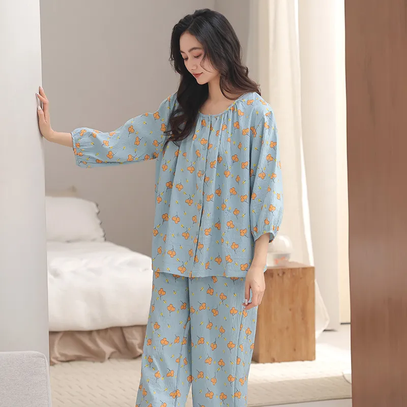 GOSO Pajama Set Women's Pink Blue-1