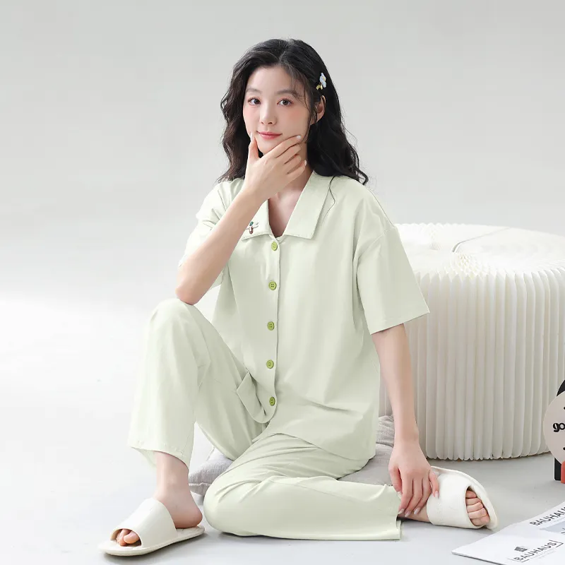 GOSO Pajama Set Women's Green Jade Color-1