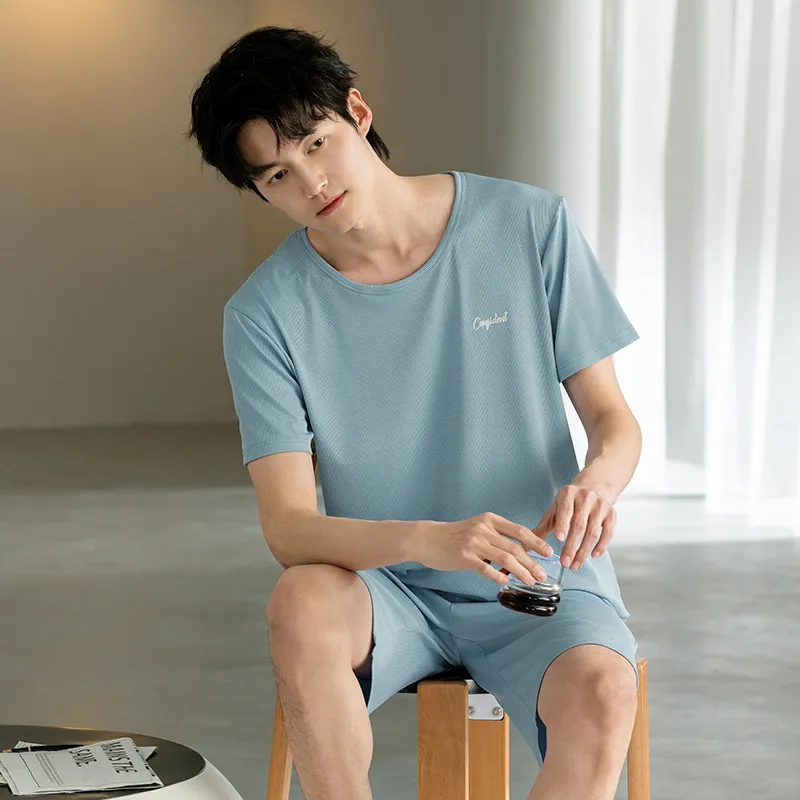 GOSO Pajama Set Men's Pink Blue-7