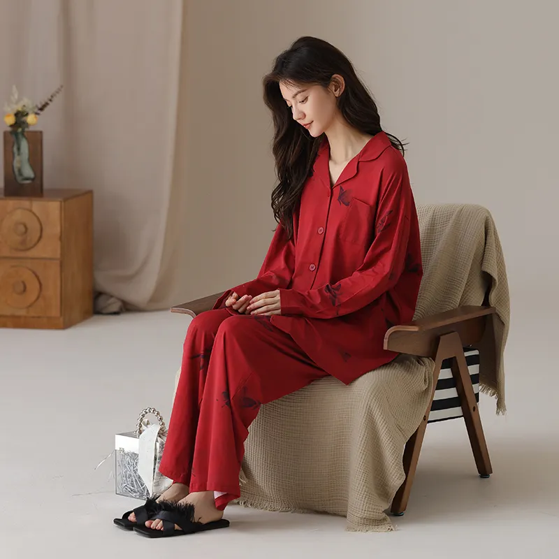 GOSO Pajama Set Women's Burgundy-2