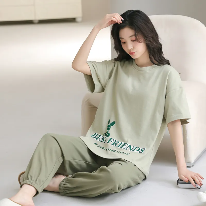 GOSO Pajama Set Women's Yellow Green-1