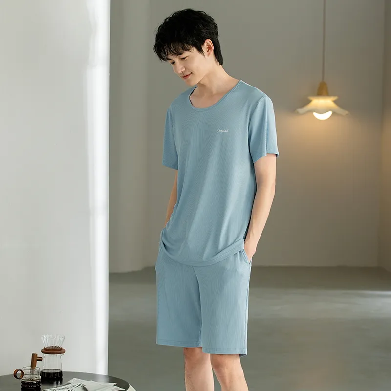 GOSO Pajama Set Men's Pink Blue-1