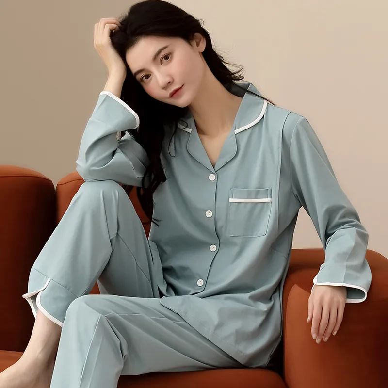 GOSO Pajama Set Women's Uniform Blue-4