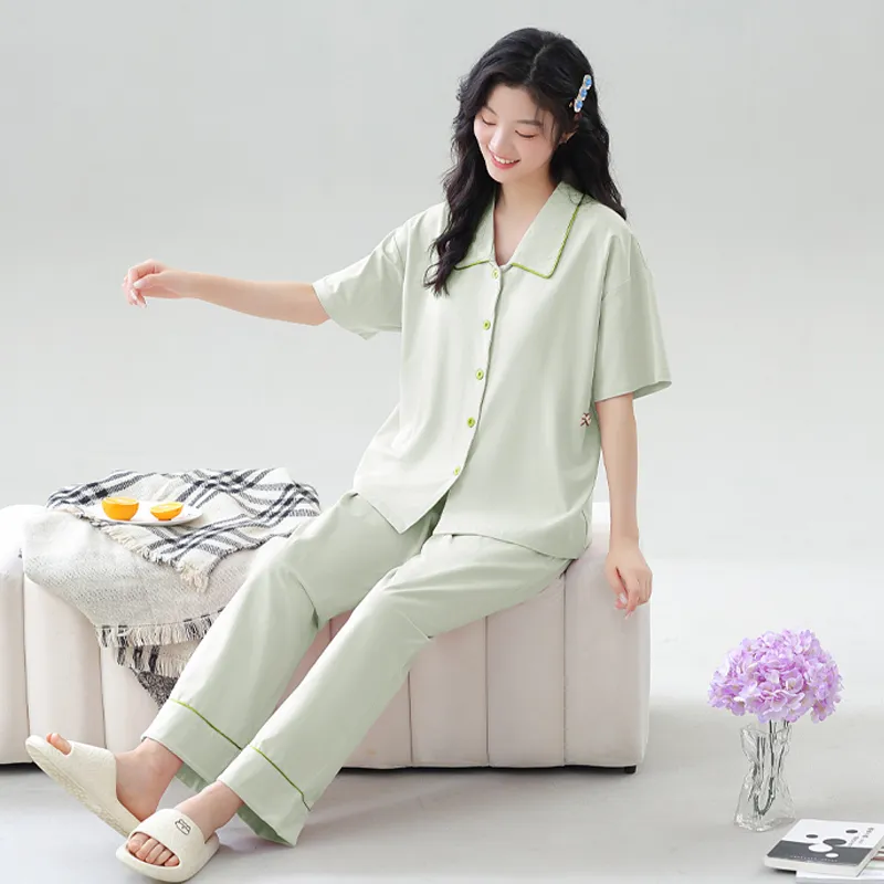 GOSO Pajama Set Women's Green Jade Color-3