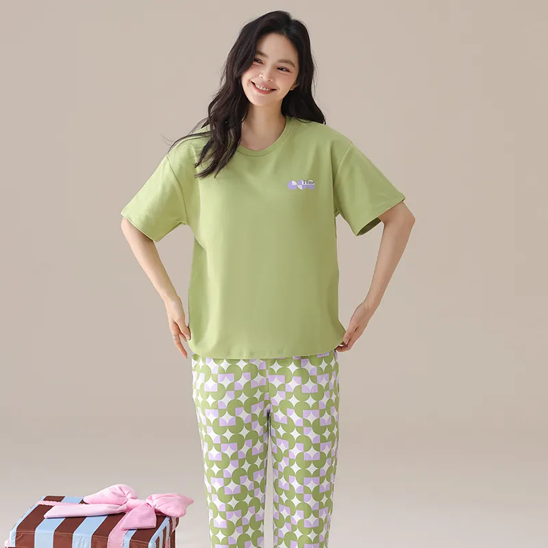 GOSO Pajama Set Women's Yellow Green-4