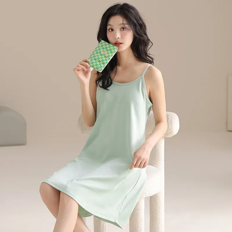 GOSO Nightgown Women's Blue Green-4