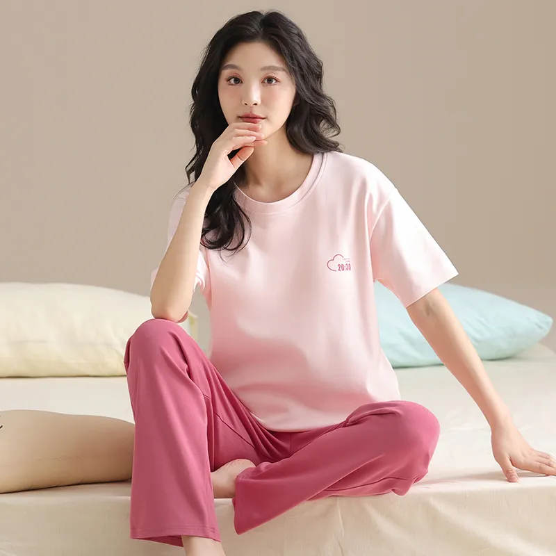 GOSO Pajama Set Women's Light Pink Red-2