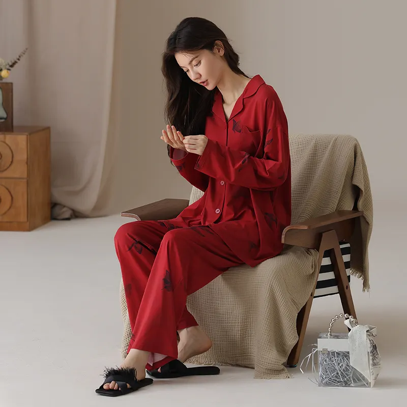 GOSO Pajama Set Women's Burgundy-3