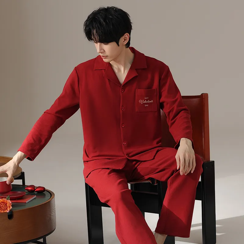GOSO Pajama Set Men's Brick Red-3