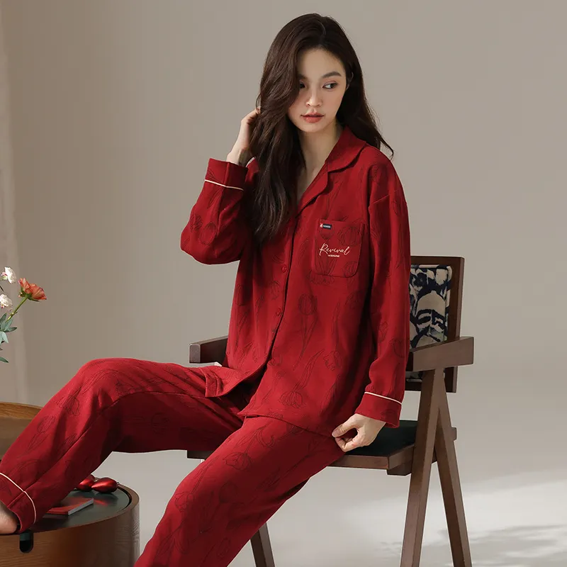 GOSO Pajama Set Women's Brick Red-5