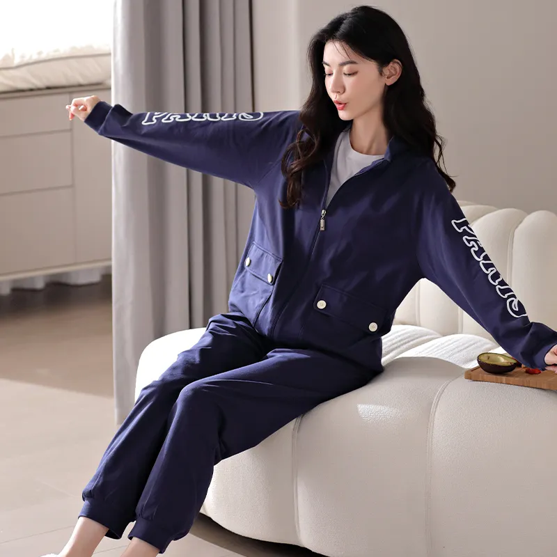 GOSO Pajama Set Women's Navy Blue-3