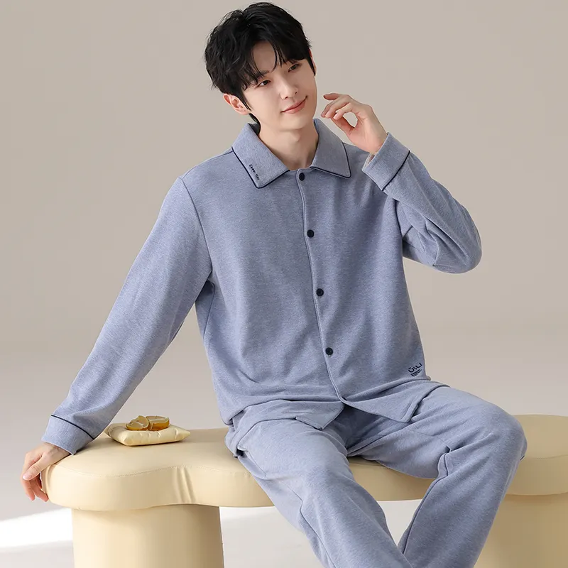 GOSO Pajama Set Men's Pink Blue-2