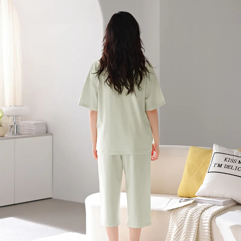 GOSO Pajama Set Women's Green Jade Color-5