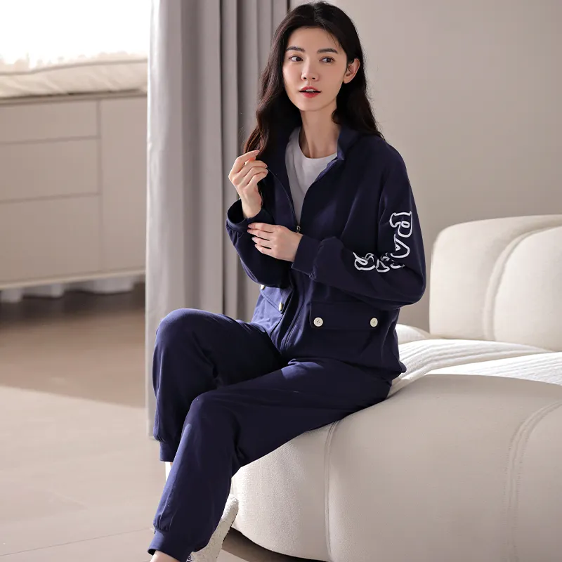 GOSO Pajama Set Women's Navy Blue-2