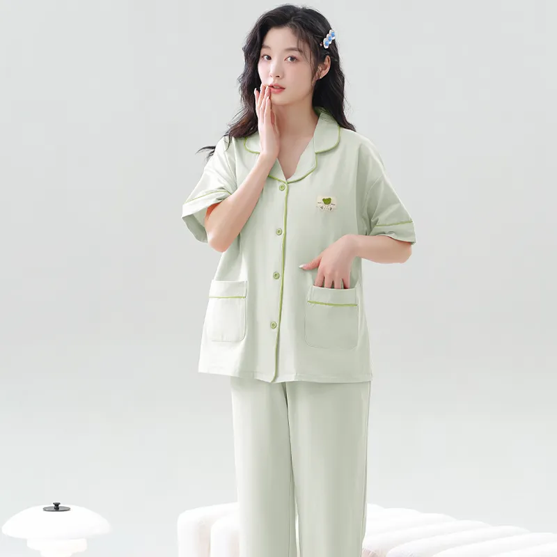 GOSO Pajama Set Women's Green Jade Color-5