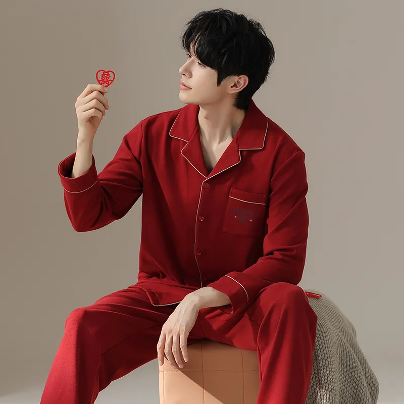 GOSO Pajama Set Men's Brick Red-5